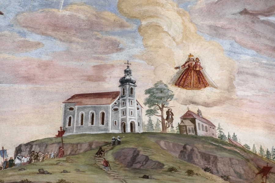 Szene aus dem Deckenfresko der Hauptkirche